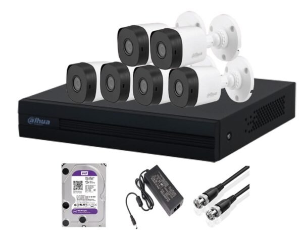 6 HD CCTV Camera System 2-MP Package Dahua