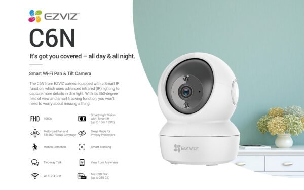 EZVIZ C6N INDOOR WIFI 360-PT CAMERA 2-MP - Image 2