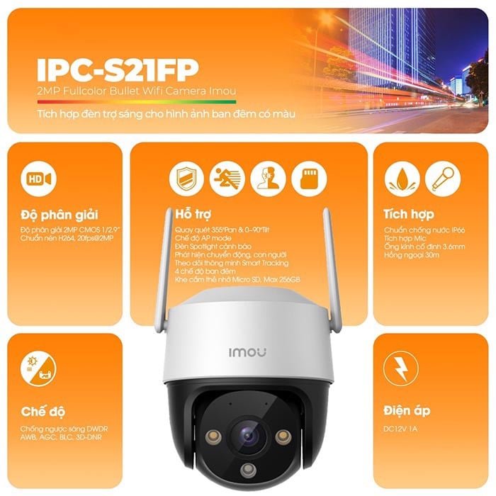 IPC-F22FP-IMOU - Imou WiFi IP Camera 2MP 3.6mm Audio Active