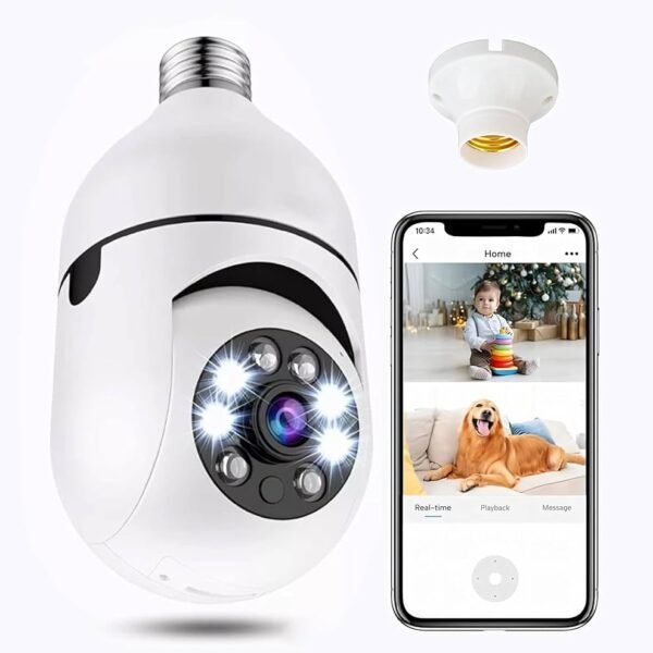 🔒 CCTV Security Light 360° Panoramic Bulb Camera