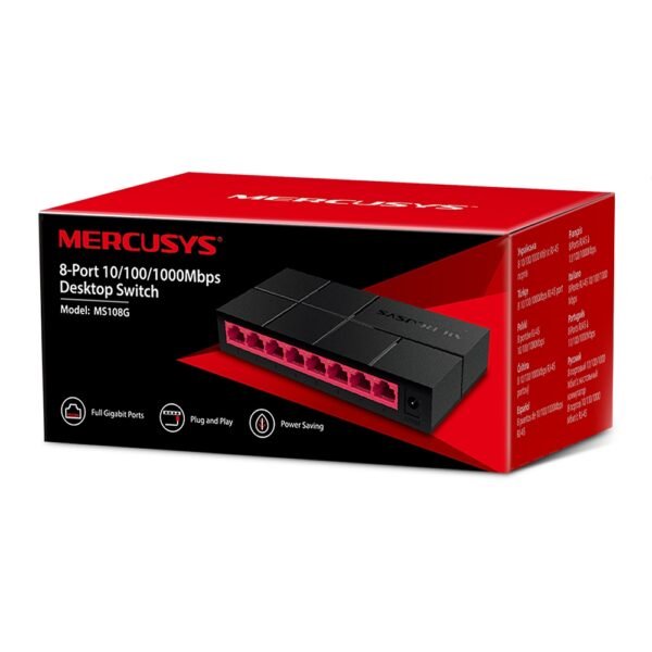 8-Port 10/100/1,000 Mbps Desktop Switch-MS108G(UN)